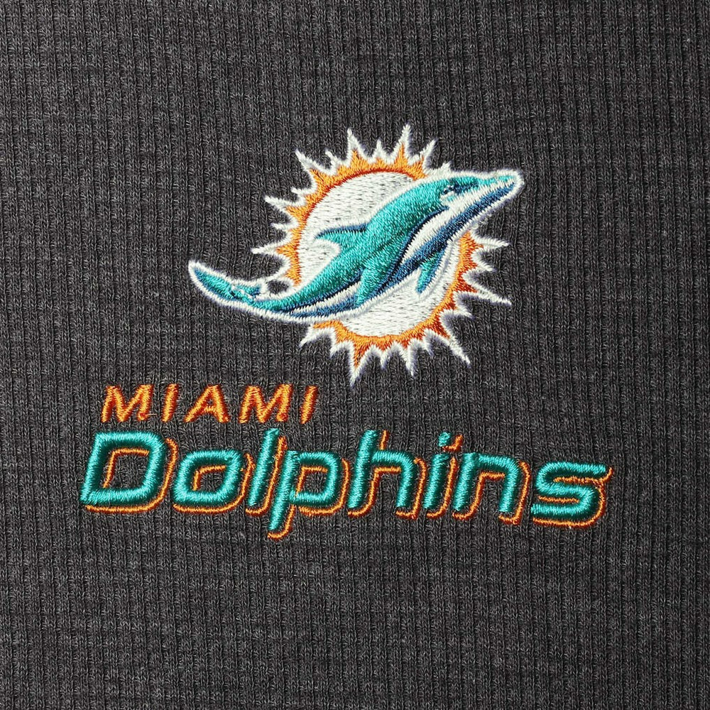 Miami Dolphins Dunbrooke Logo Maverick Thermal Henley Long Sleeve T-Shirt Charcoal - NFL