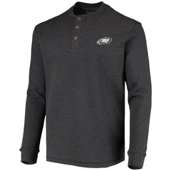 Philadelphia Eagles Dunbrooke Logo Maverick Thermal Henley Long Sleeve T-Shirt Charcoal - NFL
