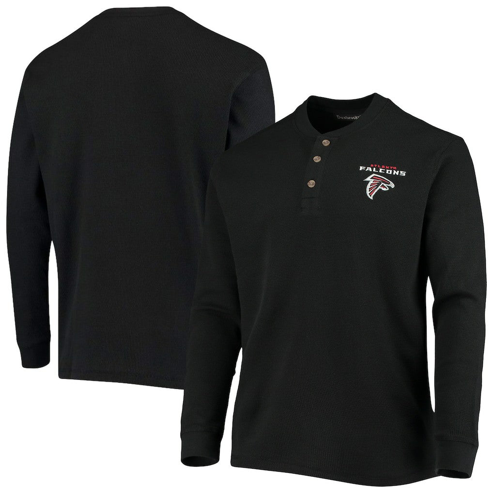 Atlanta Falcons Dunbrooke Logo Maverick Thermal Henley Long Sleeve T-Shirt Black - NFL