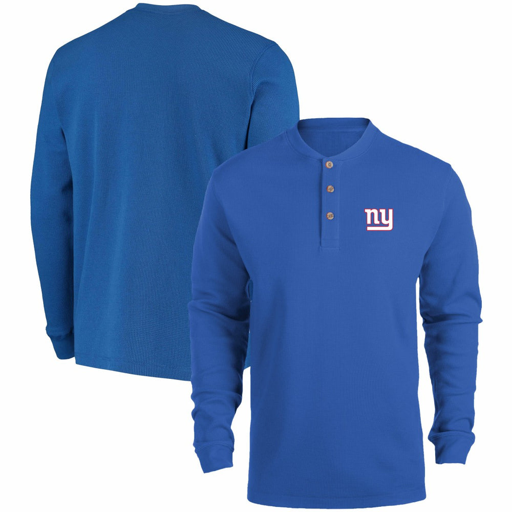 New York Giants Dunbrooke Logo Maverick Thermal Henley Long Sleeve T-Shirt Royal - NFL