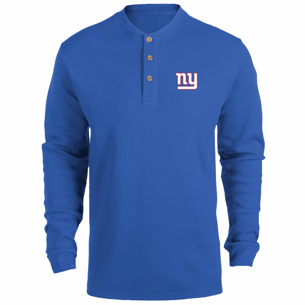New York Giants Dunbrooke Logo Maverick Thermal Henley Long Sleeve T-Shirt Royal - NFL