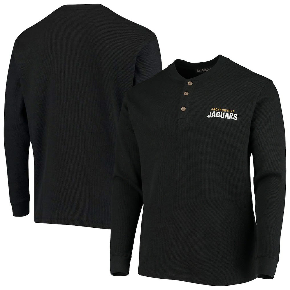 Jacksonville Jaguars Dunbrooke Logo Maverick Thermal Henley Long Sleeve T-Shirt Black - NFL