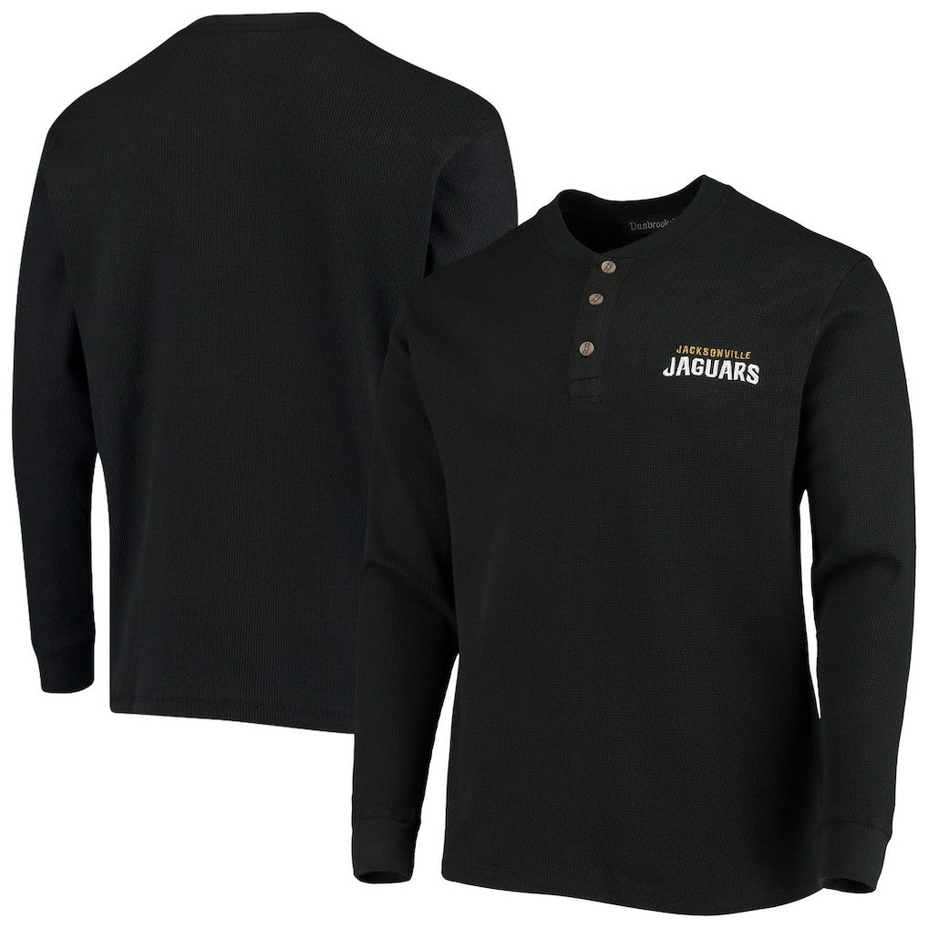 Jacksonville Jaguars Dunbrooke Logo Maverick Thermal Henley Long Sleeve T-Shirt Black - NFL
