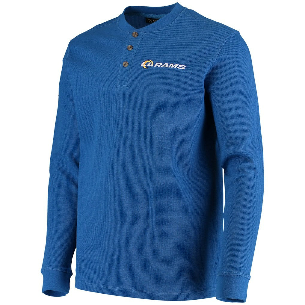 Los Angeles Rams Dunbrooke Logo Maverick Thermal Henley Long Sleeve T-Shirt Royal - NFL