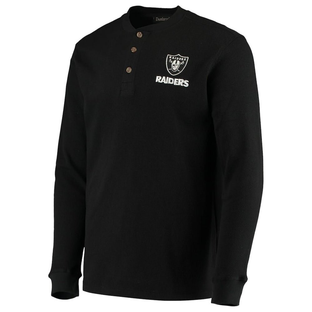 Las Vegas Raiders Dunbrooke Logo Maverick Thermal Henley Long Sleeve T-Shirt Black - NFL