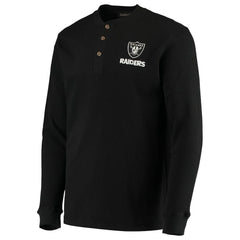 Las Vegas Raiders Dunbrooke Logo Maverick Thermal Henley Long Sleeve T-Shirt Black - NFL