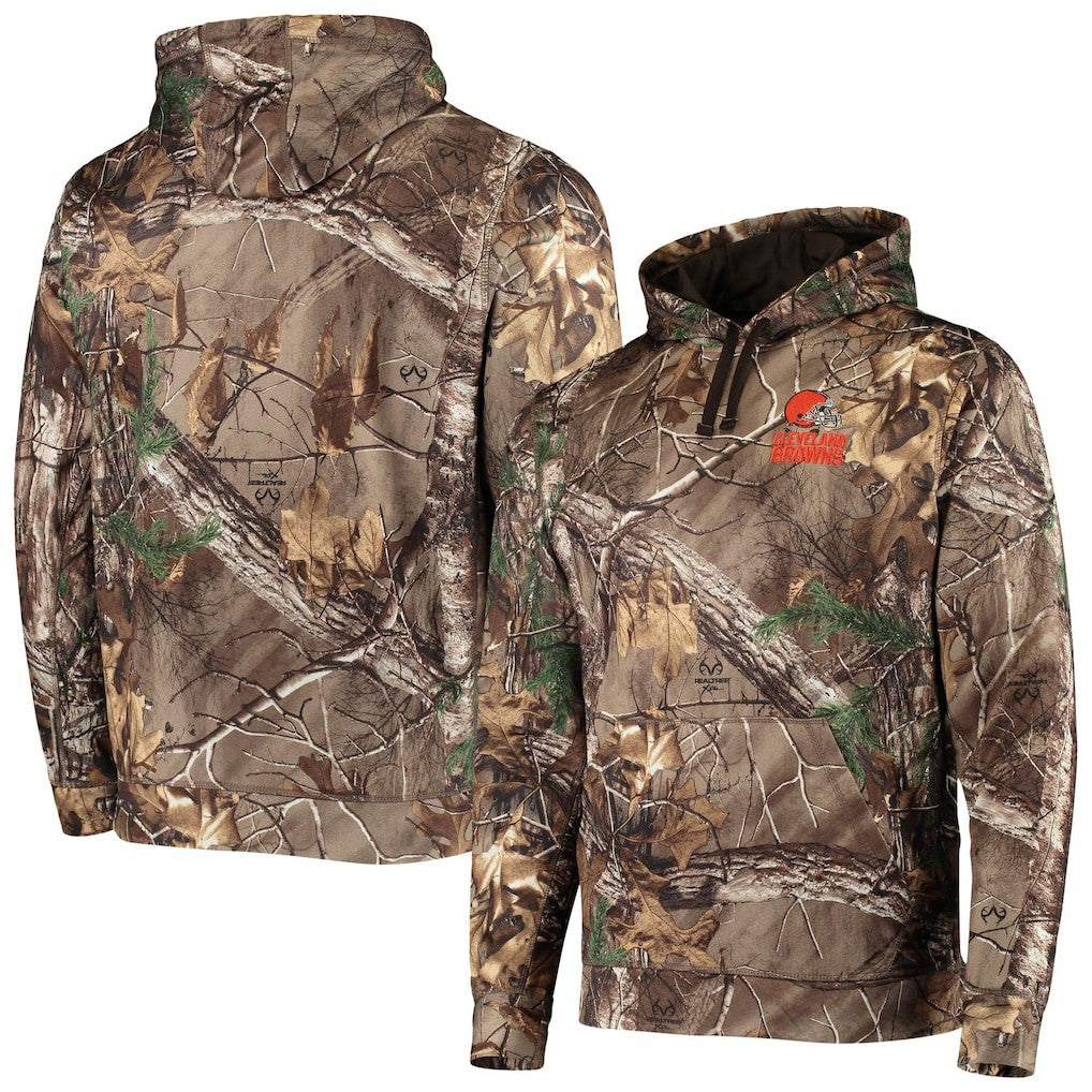 Cleveland Browns Dunbrooke Circle Champion Tech Fleece Pullover Hoodie Realtree Camo - NFL
