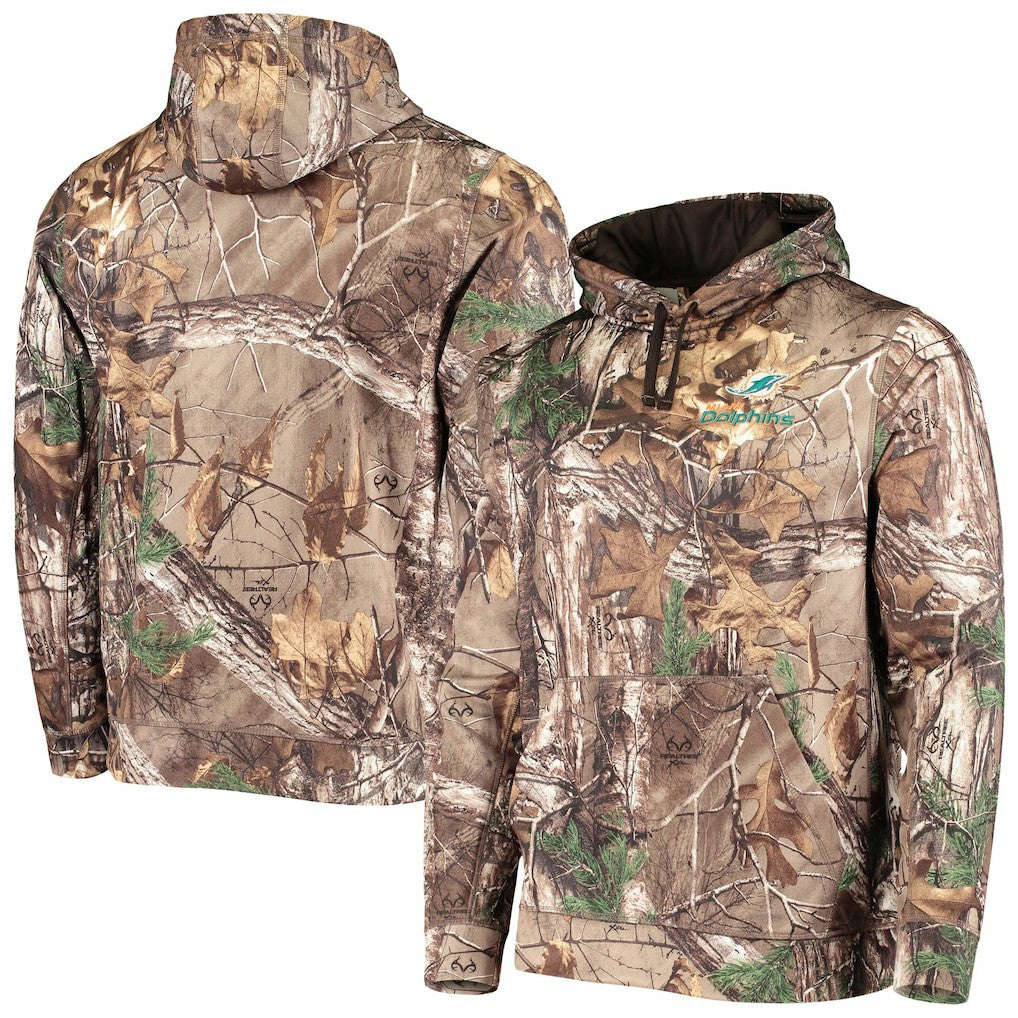Miami Dolphins Dunbrooke Circle Champion Tech Fleece Pullover Hoodie Realtree Camo - NFL