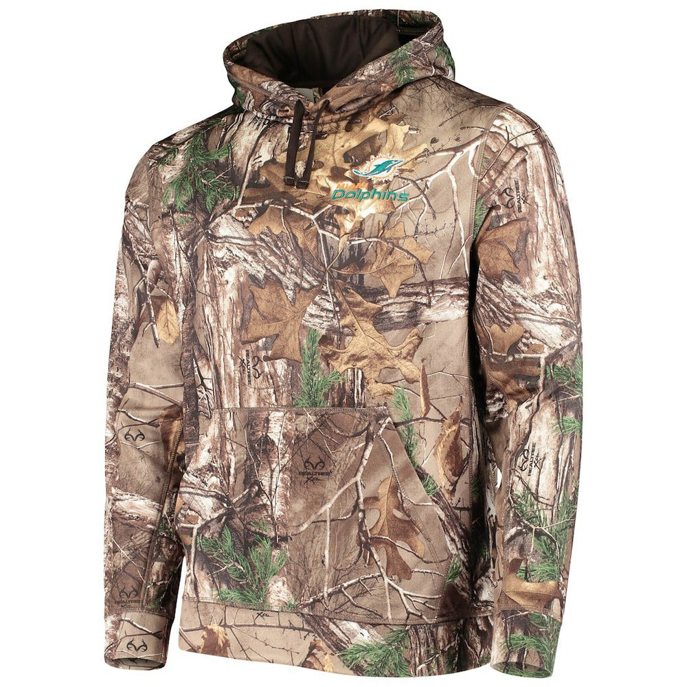 Miami Dolphins Dunbrooke Circle Champion Tech Fleece Pullover Hoodie Realtree Camo - NFL