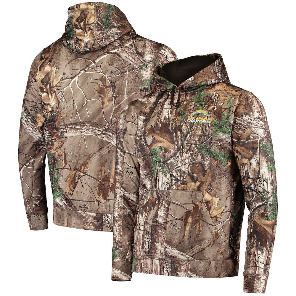 Los Angeles Chargers Dunbrooke Circle Champion Tech Fleece Pullover Hoodie Realtree Camo - NFL