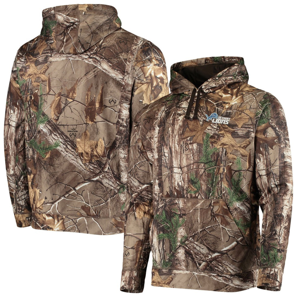 Detroit Lions Dunbrooke Circle Champion Tech Fleece Pullover Hoodie Realtree Camo - NFL