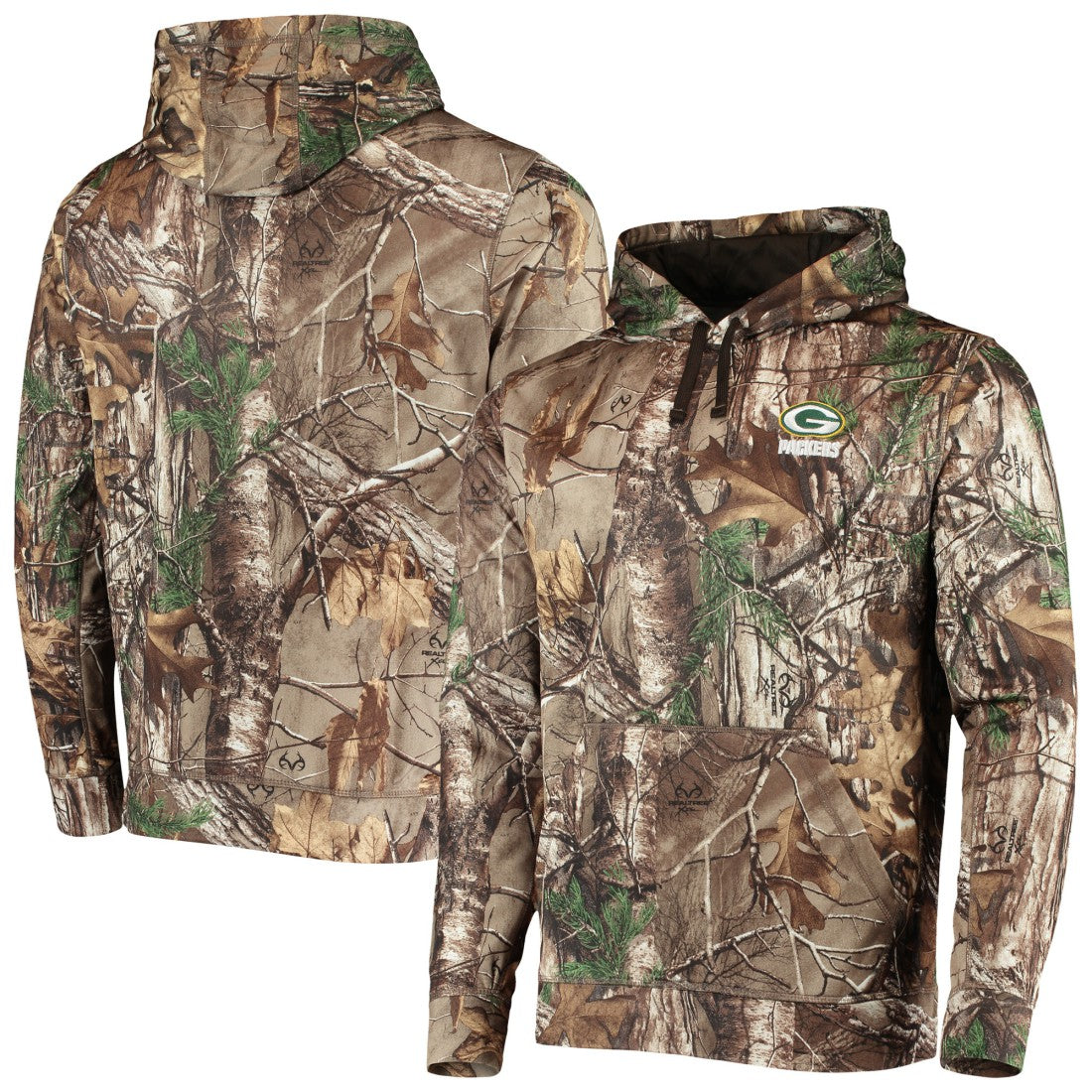 Green Bay Packers Dunbrooke Circle Champion Tech Fleece Pullover Hoodie Realtree Camo - NFL