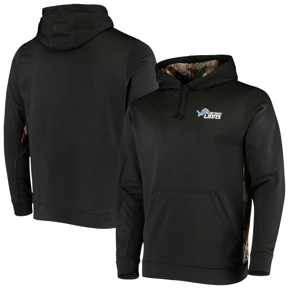 Detroit Lions Dunbrooke Logo Ranger Pullover Hoodie Black/Realtree Camo - NFL