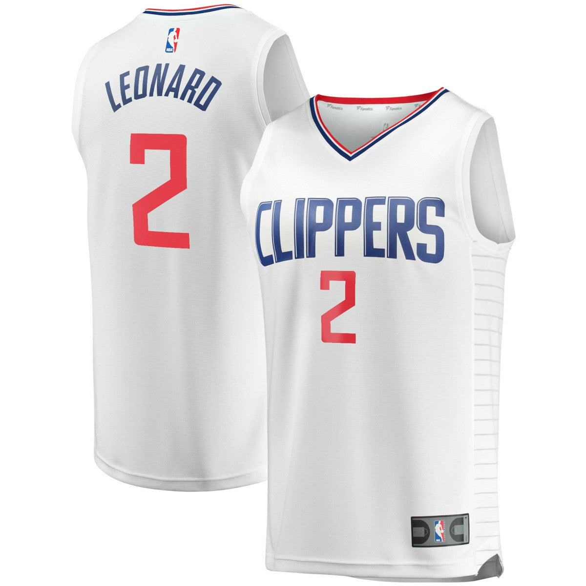 Fanatics - Kawhi Leonard LA Clippers Youth 2020/21 Fast Break Player Jersey - White - Association Edition