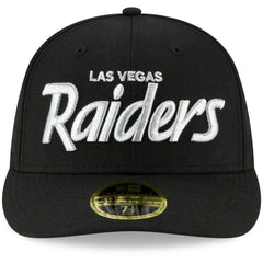 Las Vegas Raiders New Era Omaha Script Low Profile 59FIFTY Fitted Hat Black - NFL