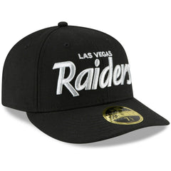 Las Vegas Raiders New Era Omaha Script Low Profile 59FIFTY Fitted Hat Black - NFL