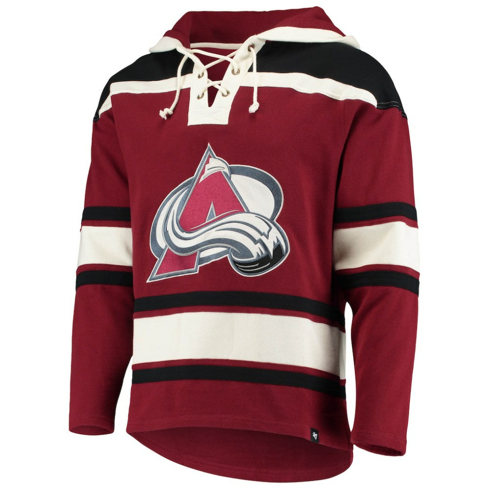 Nathan MacKinnon Colorado Avalanche - '47 Player Name & Number Lacer Pullover Hoodie Burgundy