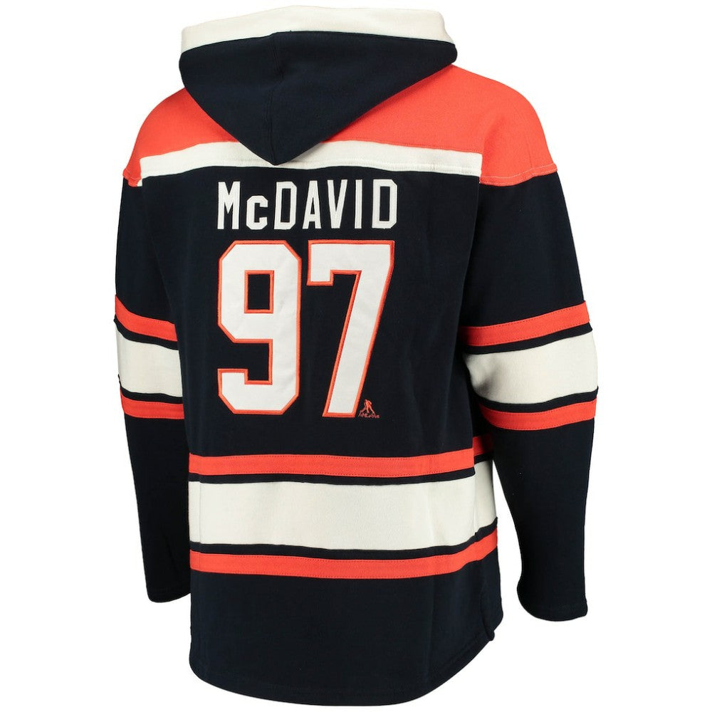 Connor McDavid Edmonton Oilers - '47 Player Name & Number Lacer Pullover Hoodie Navy