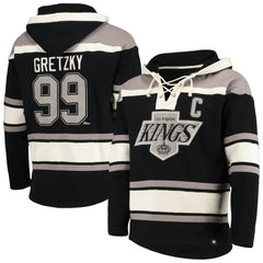 Wayne Gretzky Los Angeles Kings - '47 Retired Player Name & Number Lacer Pullover Hoodie Black