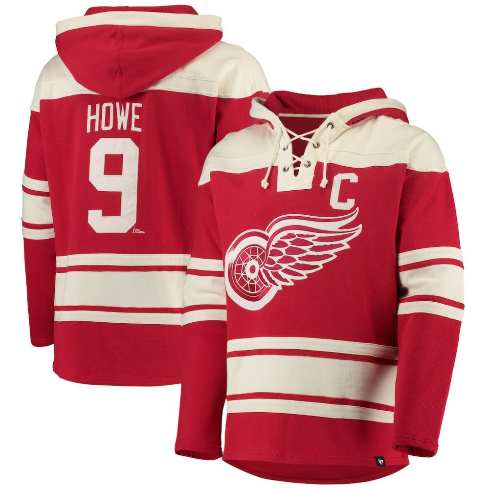 Gordie Howe Detroit Red Wings - '47 Retired Player Name & Number Lacer Pullover Hoodie Red