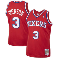 Mitchell & Ness - Allen Iverson Philadelphia 76ers 2002/03 Hardwood Classics Swingman Jersey - Red