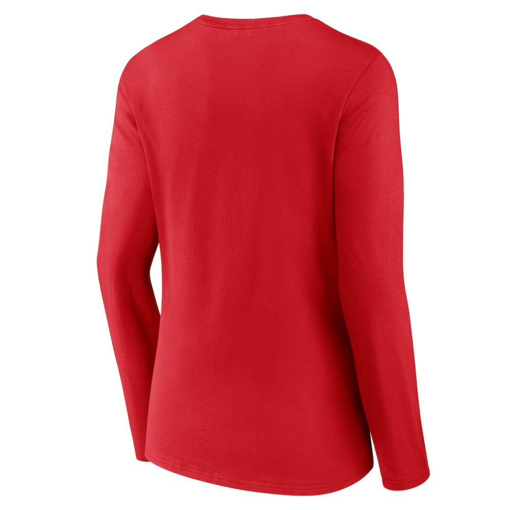 Los Angeles Angels Women's Official Logo Long Sleeve V-Neck T-Shirt Lifestyle