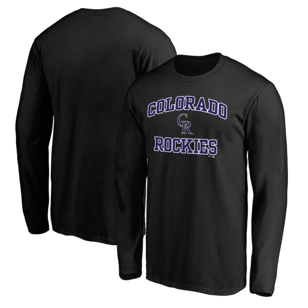 Men's Black Colorado Rockies Team Heart & Soul Long Sleeve T-Shirt Sale