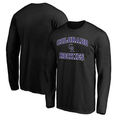 Men's Black Colorado Rockies Team Heart & Soul Long Sleeve T-Shirt Sale