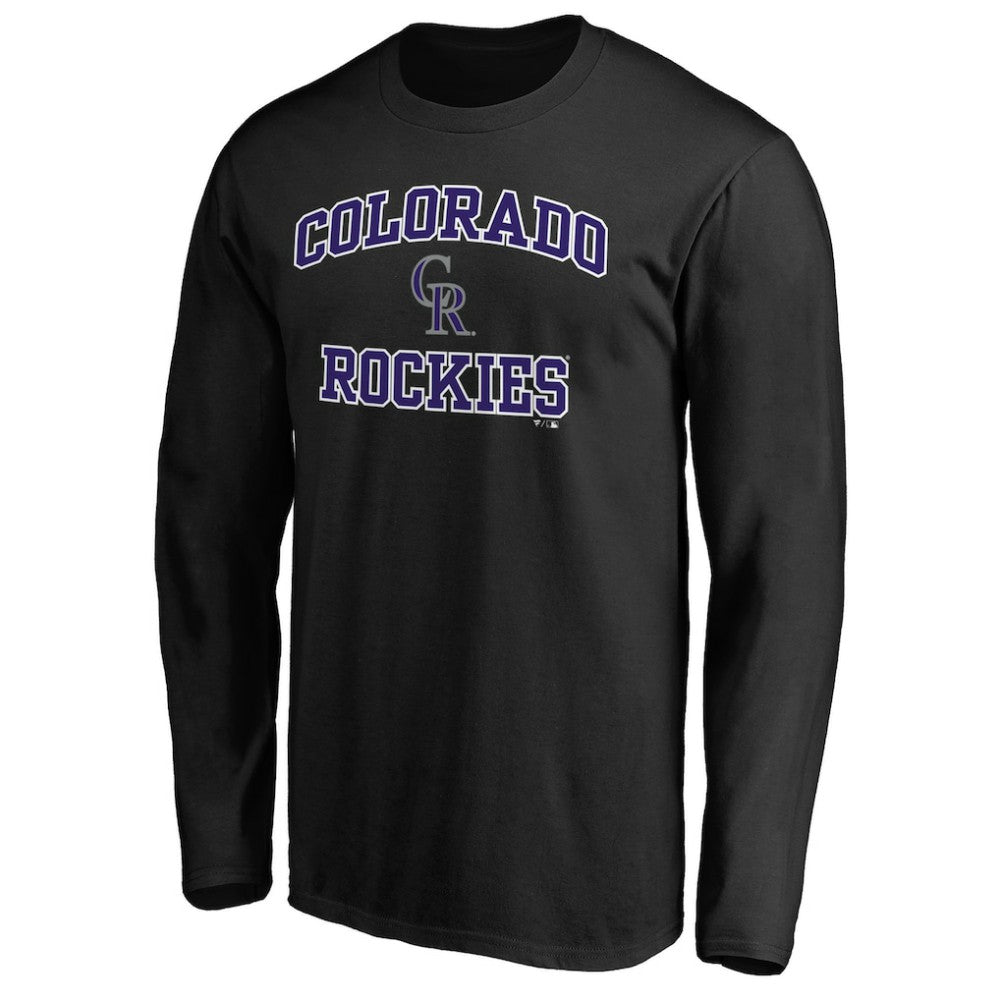 Men's Black Colorado Rockies Team Heart & Soul Long Sleeve T-Shirt Sale