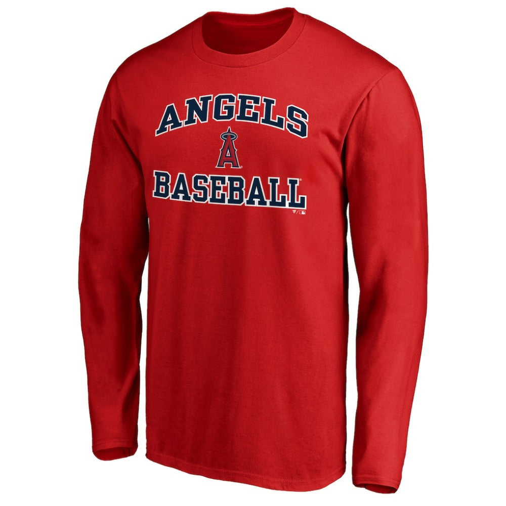 Men's Red Los Angeles Angels Team Heart & Soul Long Sleeve T-Shirt for sale