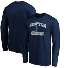 Men's Navy Seattle Mariners Team Heart & Soul Long Sleeve T-Shirt On Sale