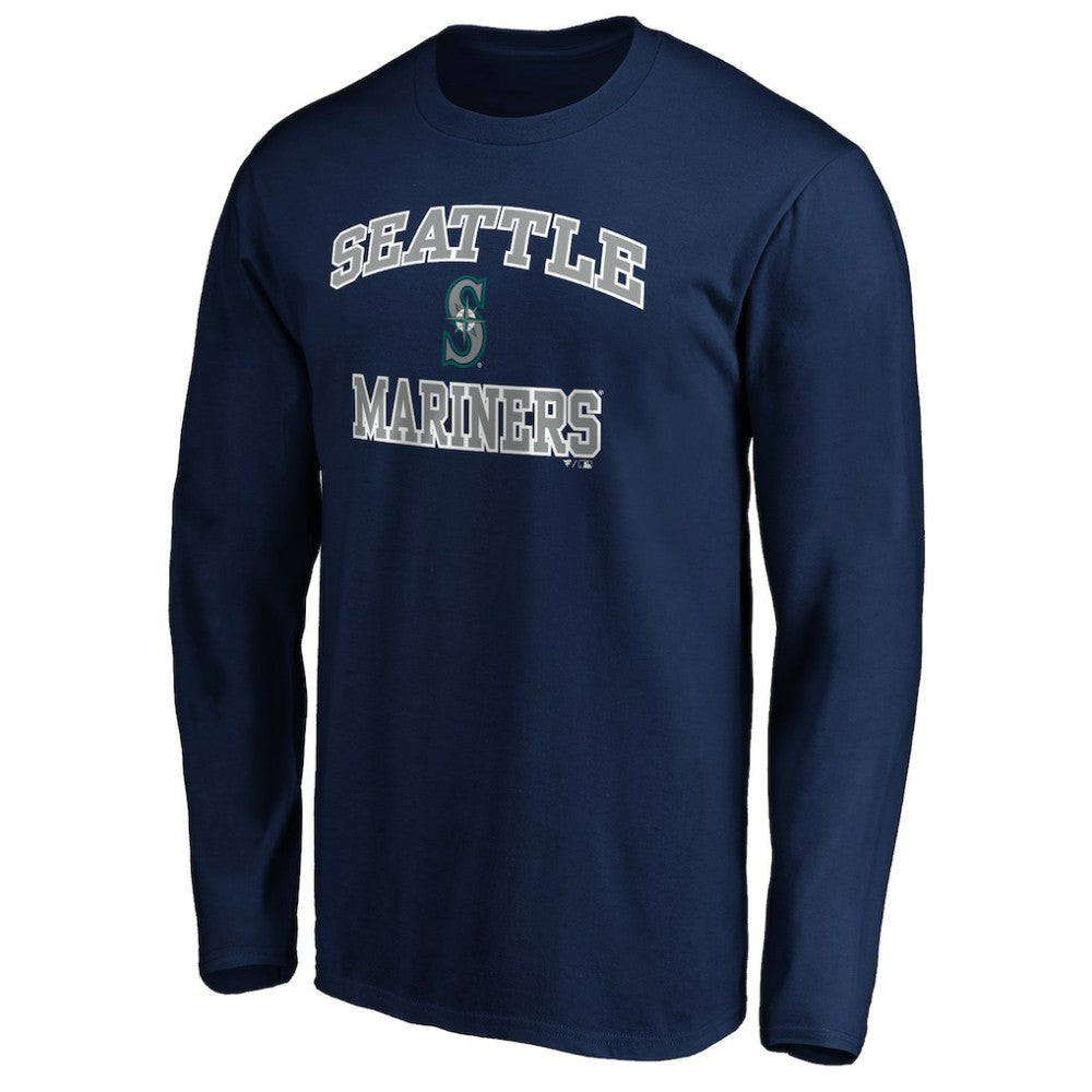 Men's Navy Seattle Mariners Team Heart & Soul Long Sleeve T-Shirt On Sale