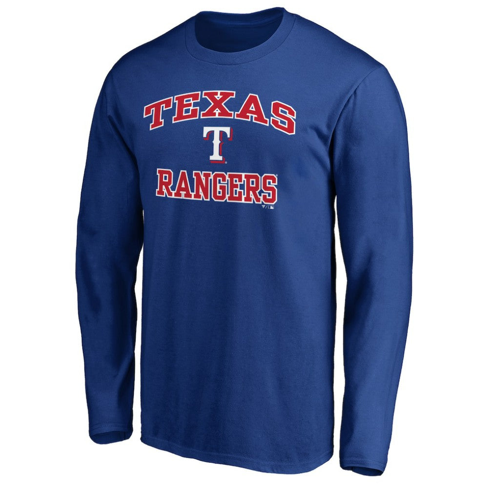Men's Royal Texas Rangers Team Heart & Soul Long Sleeve T-Shirt Clearance
