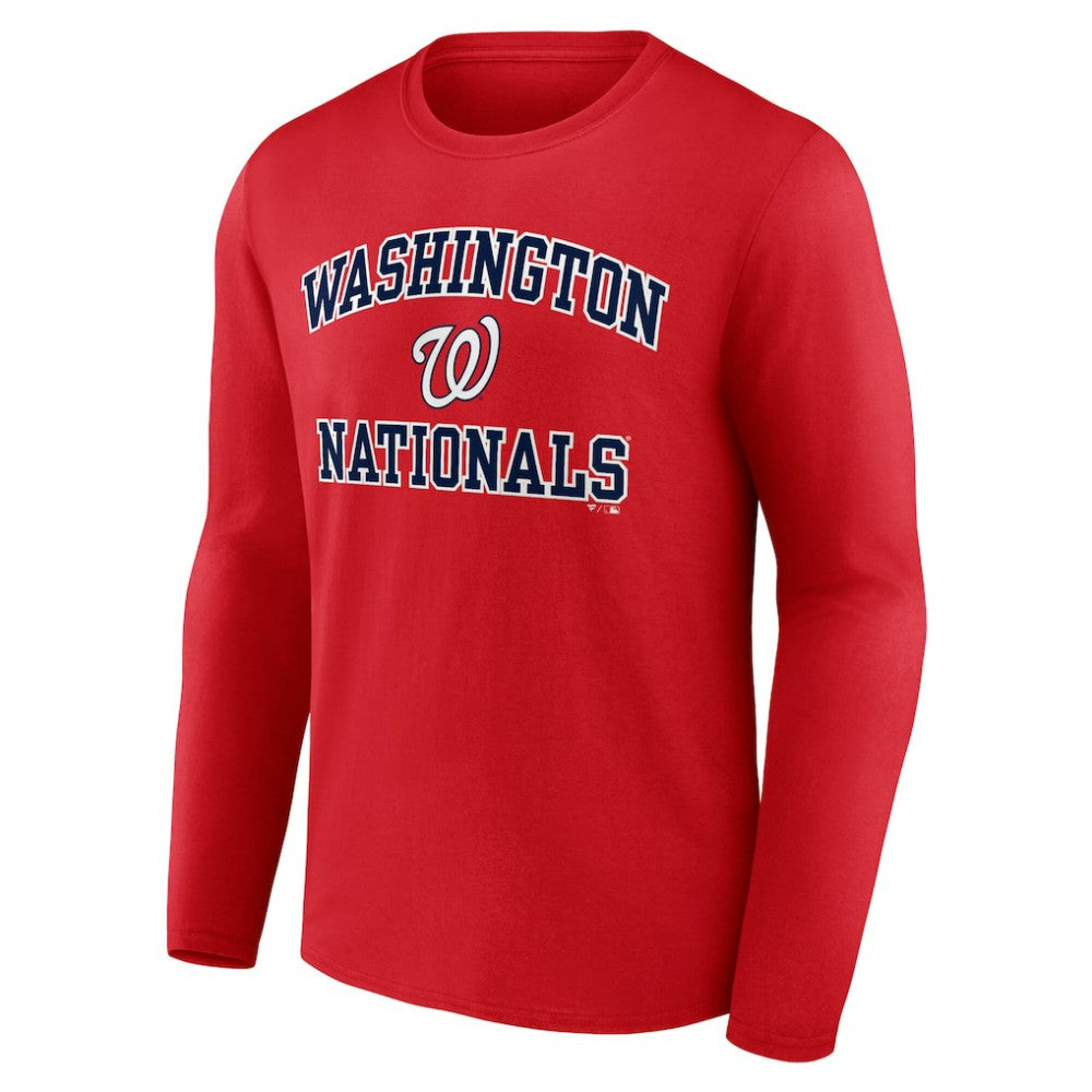 Men's Red Washington Nationals Team Heart & Soul Long Sleeve T-Shirt Lifestyle