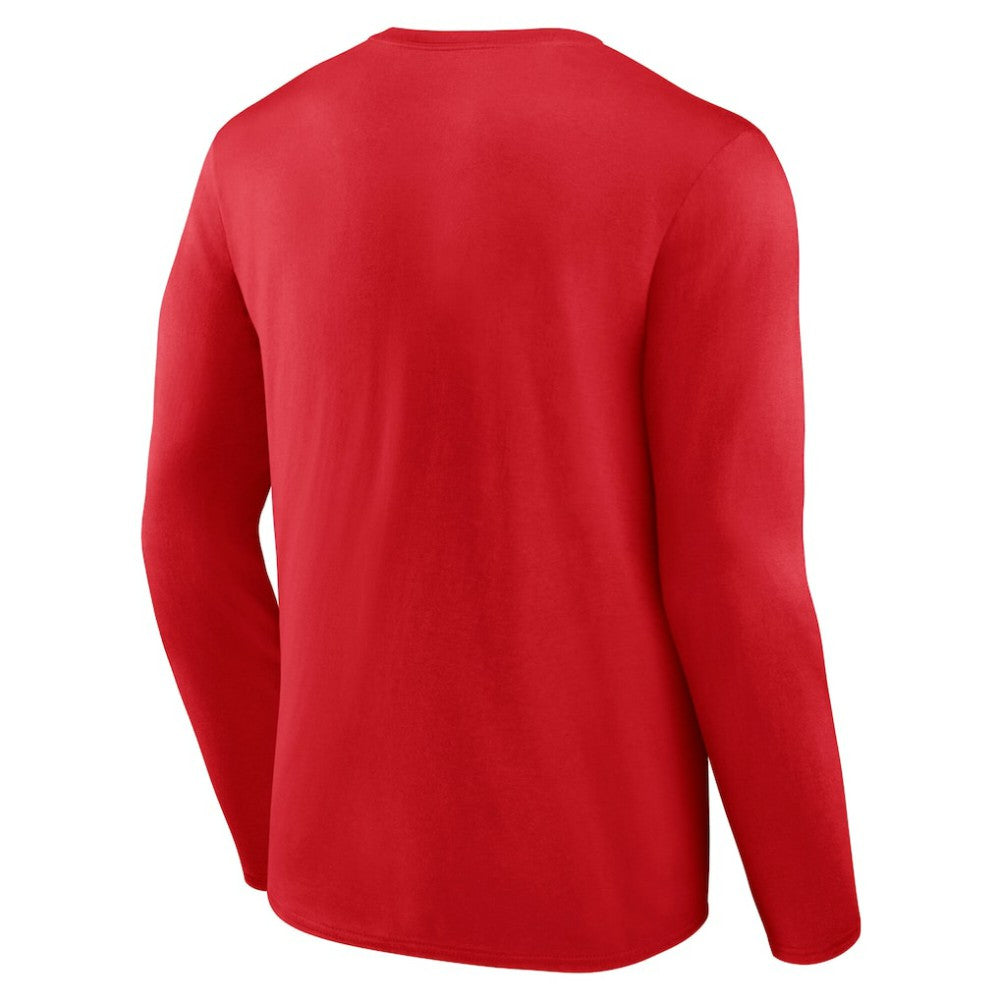 Men's Red Washington Nationals Team Heart & Soul Long Sleeve T-Shirt Lifestyle