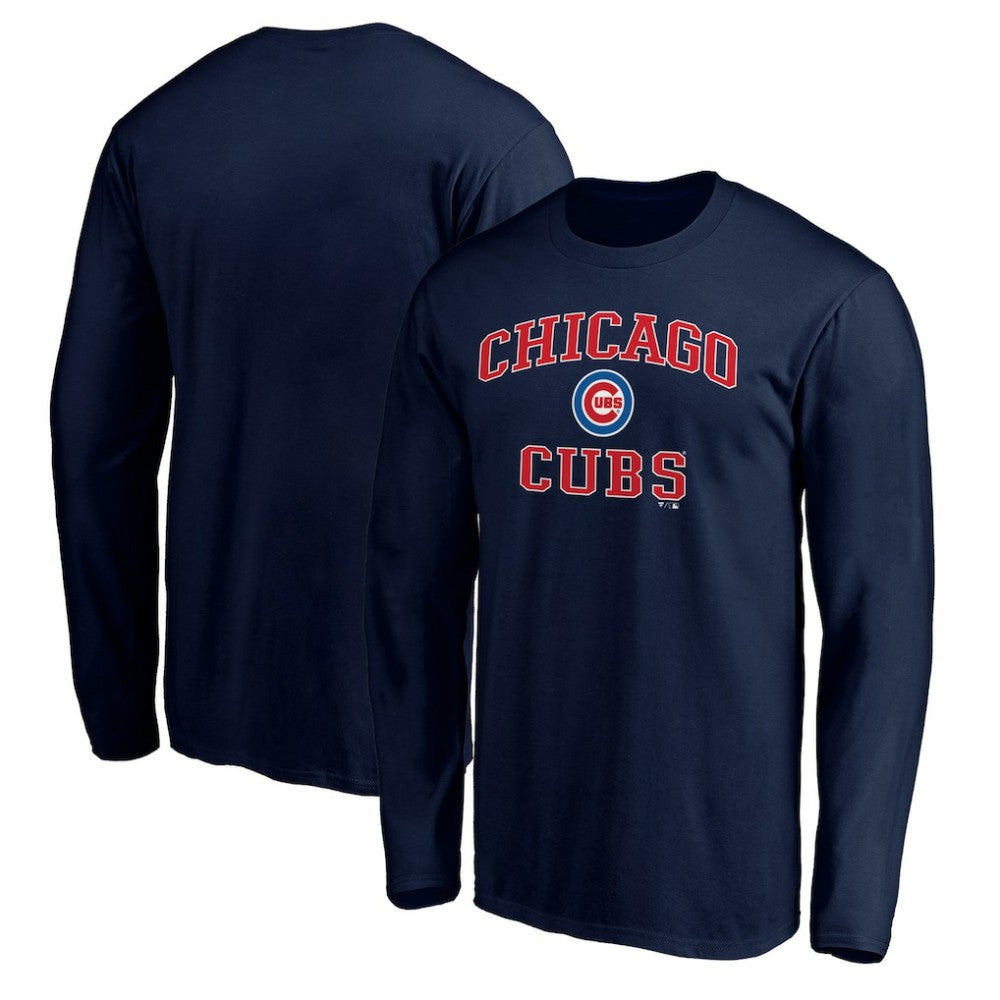 Men's Navy Chicago Cubs Team Heart & Soul Long Sleeve T-Shirt Clearance