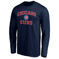 Men's Navy Chicago Cubs Team Heart & Soul Long Sleeve T-Shirt Clearance
