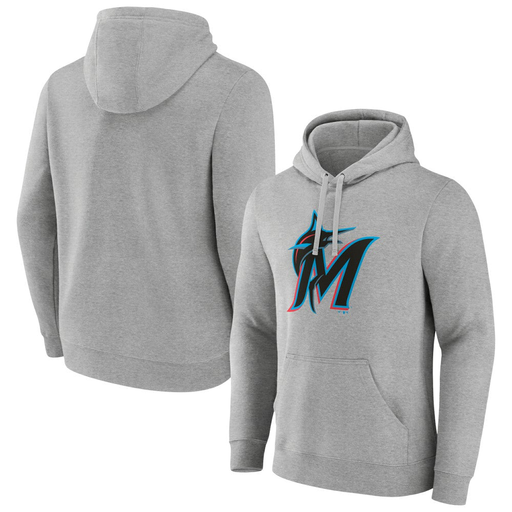 Miami Marlins Official Logo Fitted Pullover Hoodie Lifestyle