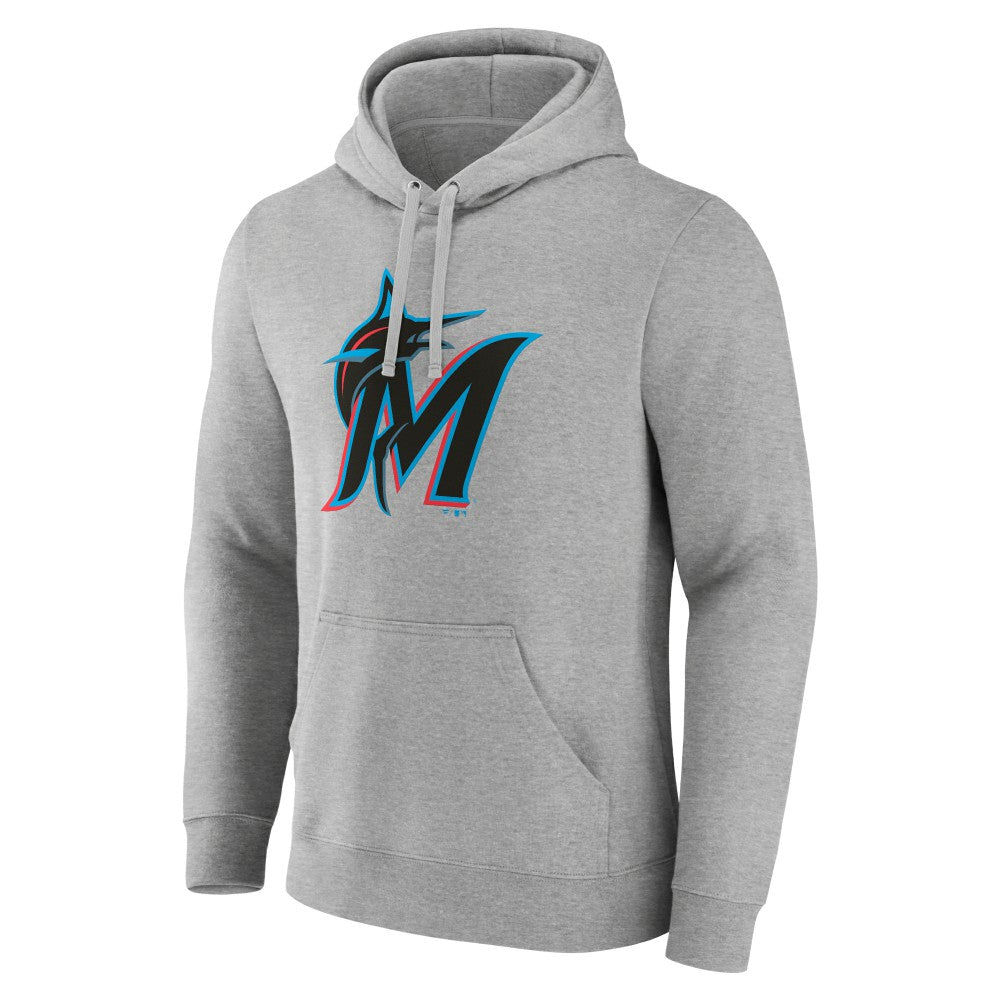 Miami Marlins Official Logo Fitted Pullover Hoodie Lifestyle