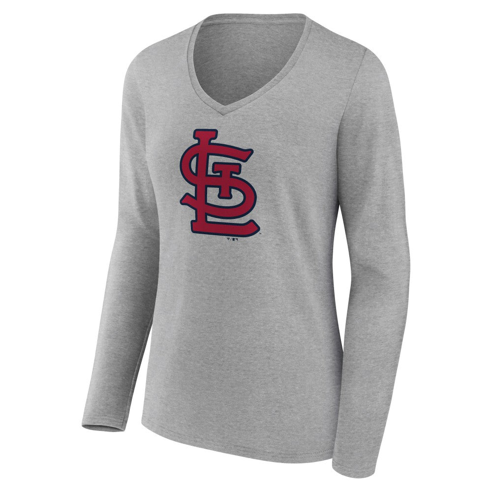 St. Louis Cardinals Women's Core Official Logo Long Sleeve V-Neck T-Shirt Online
