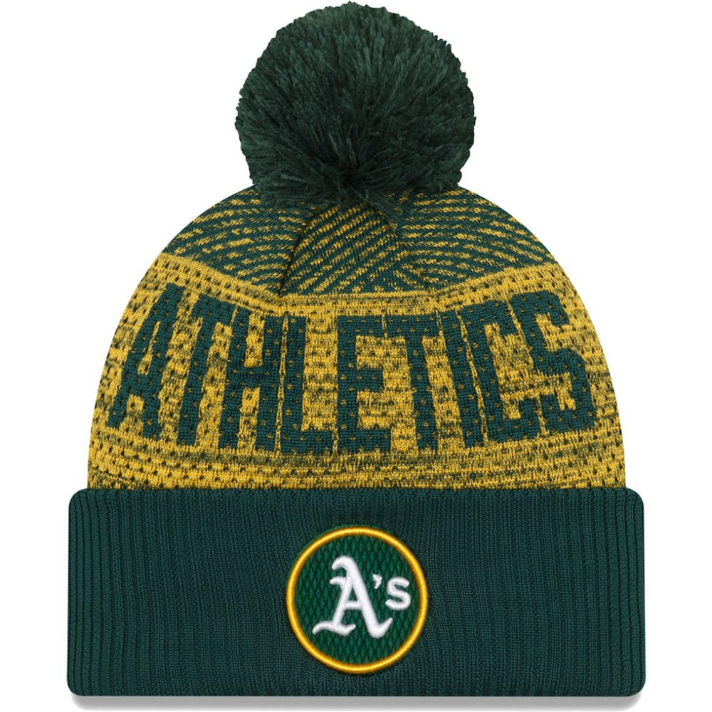 Athletics New Era Authentic Collection Sport Cuffed Knit Hat with Pom On Sale