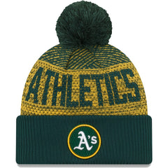 Athletics New Era Authentic Collection Sport Cuffed Knit Hat with Pom On Sale