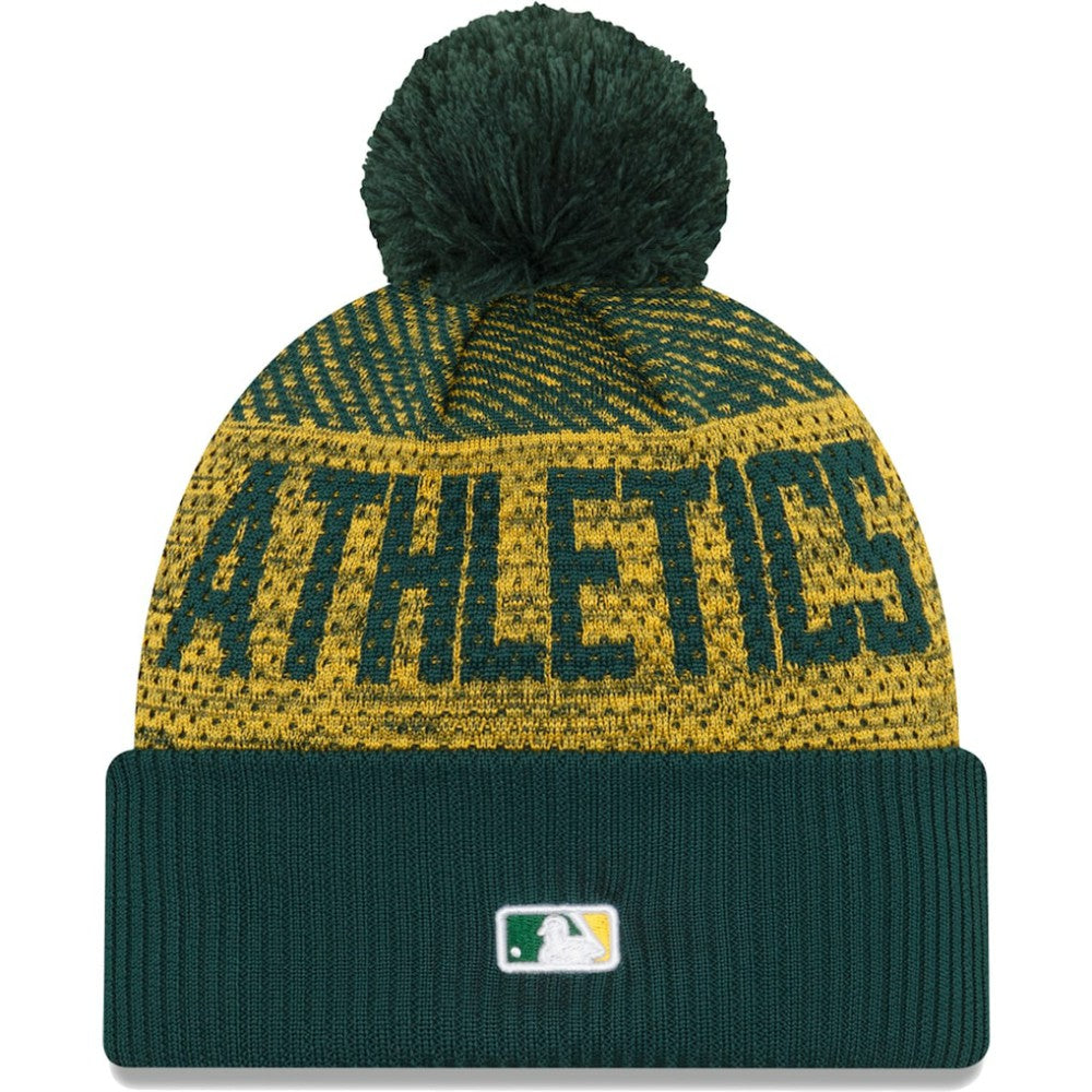 Athletics New Era Authentic Collection Sport Cuffed Knit Hat with Pom On Sale