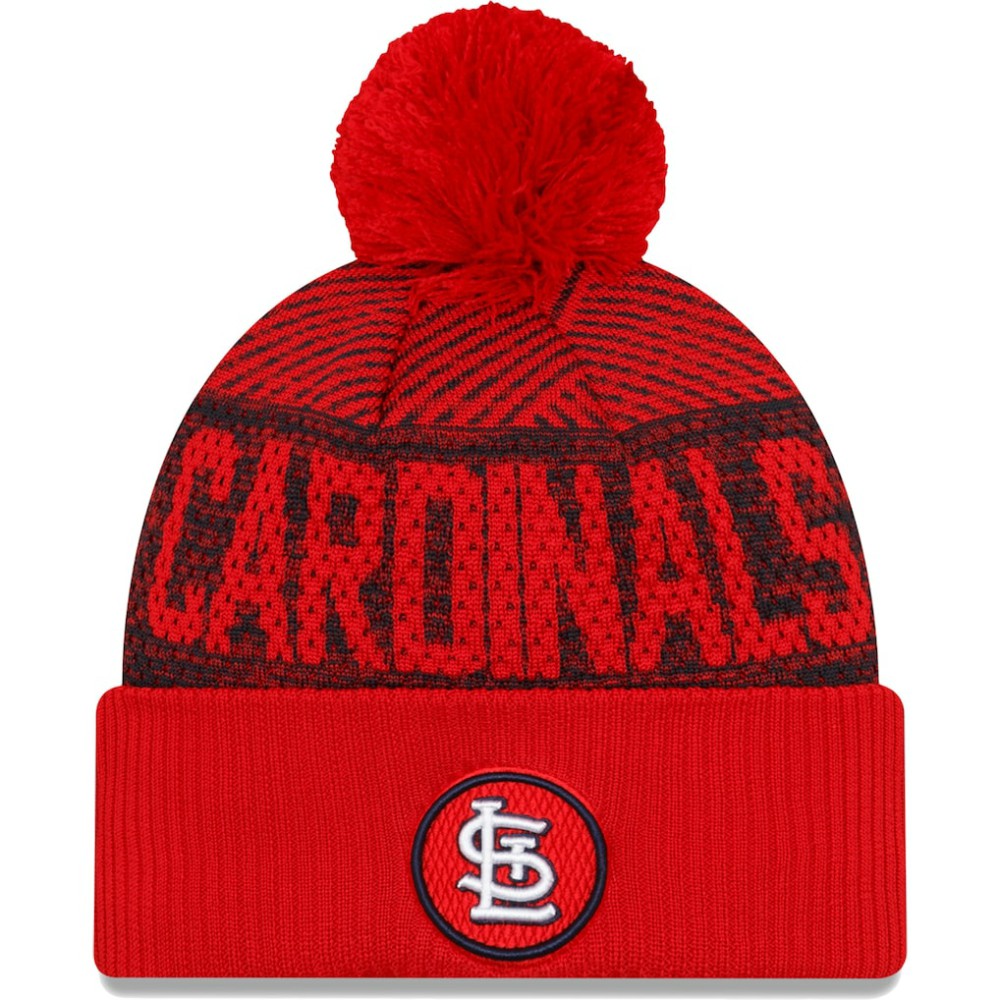 St. Louis Cardinals New Era Authentic Collection Sport Cuffed Knit Hat with Pom On Sale