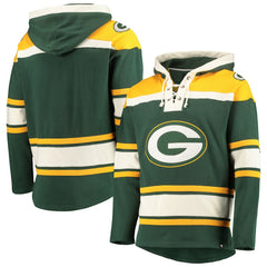 Green Bay Packers '47 Lacer V-Neck Pullover Hoodie Green/Gold - 47 brand