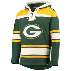 Green Bay Packers '47 Lacer V-Neck Pullover Hoodie Green/Gold - 47 brand