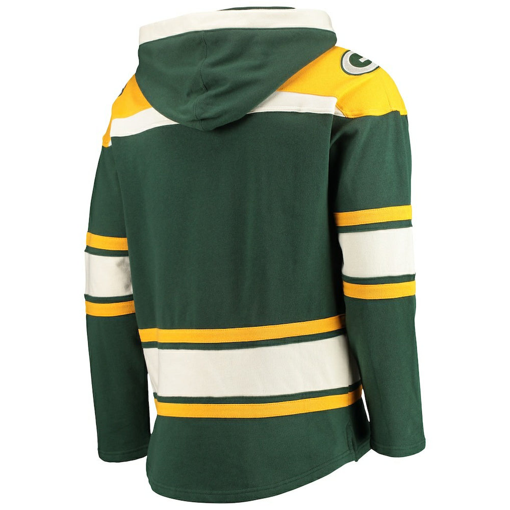 Green Bay Packers '47 Lacer V-Neck Pullover Hoodie Green/Gold - 47 brand