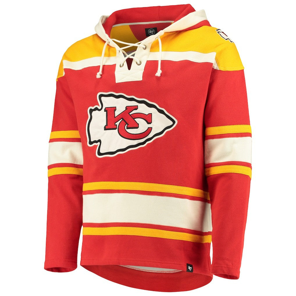 Kansas City Chiefs '47 Lacer V-Neck Pullover Hoodie Red/Gold - 47 brand