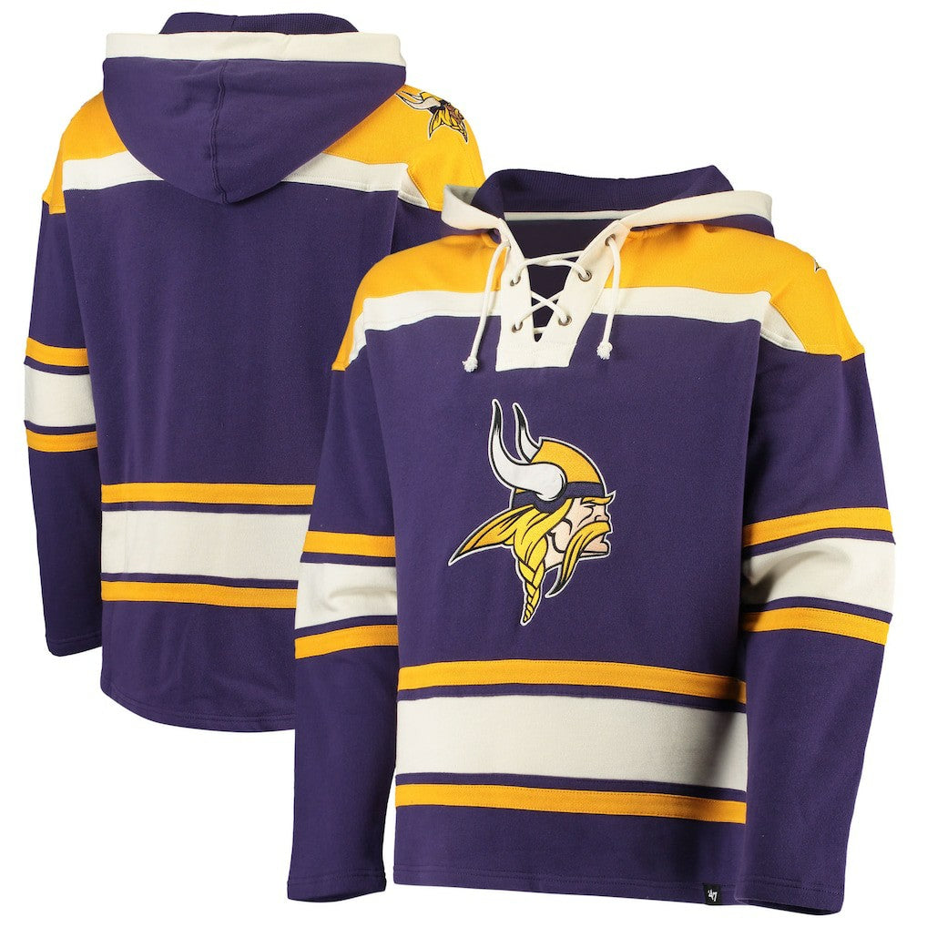 Minnesota Vikings '47 Lacer V-Neck Pullover Hoodie Purple/Gold - 47 brand