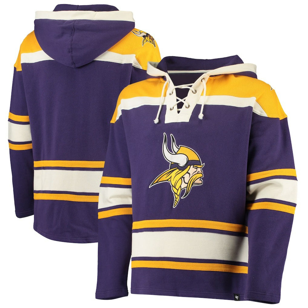 Minnesota Vikings '47 Lacer V-Neck Pullover Hoodie Purple/Gold - 47 brand